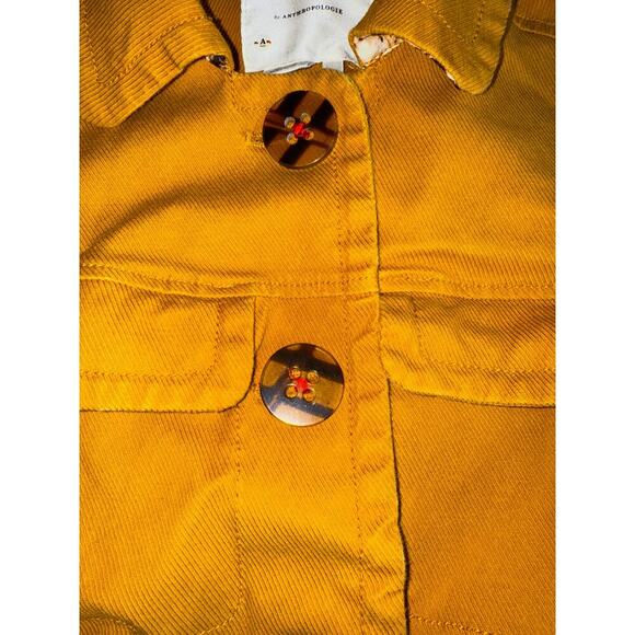 ANTHROPOLOGIE NORA flutter sleeve trucker jacket size Small - Picture 10 of 11